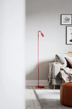 By Rydéns Stehlampe Metall 146 cm Dunkelrot GU10 Retro Design* Wohnzimmerlampen|Metall Lampen