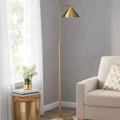 Online Elstead Stehlampe Metall 148,8 cm hoch in Gold E27 Dimmer Schalter