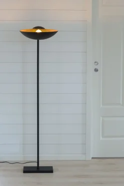 By Rydéns Stehlampe Metall 171 cm in Schwarz Gold E27 ANJA* Wohnzimmerlampen|Metall Lampen