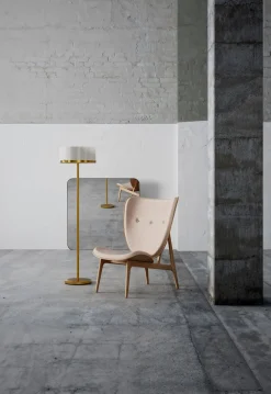 By Rydéns Stehlampe Metall Glas 150 cm hoch in Messing Weiß E27* Wohnzimmerlampen|Metall Lampen