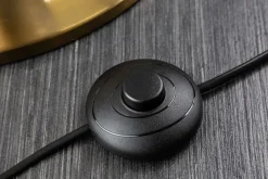 Invicta Interior Stehlampe Metall Nylon Gold Schwarz E27 160 cm elegant