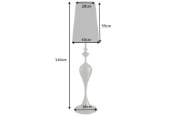 Invicta Interior Stehlampe Metall Nylon Gold Schwarz E27 160 cm elegant