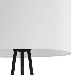 TK Lighting Stehlampe Metall Stoff 165 cm Dreibein Schwarz Weiß E27* Stofflampen|Moderne Lampen