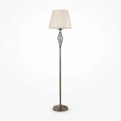 Maytoni Stehlampe Metall Stoff E14 165 cm rund Klassisch LILJA* Wohnzimmerlampen|Stofflampen