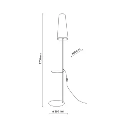 TK Lighting Stehlampe mit Ablage Metall Stoff 170 cm hoch E27* Stofflampen|Wohnzimmerlampen