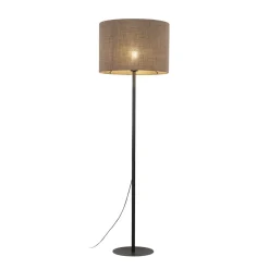 TK Lighting Stehlampe Modern 165 cm Metall Jute E27 Schwarz Braun* Bürolampen|Stehlampen