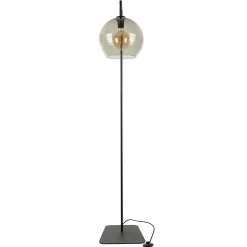 New Nowodvorski Stehlampe Rauchglas 160 cm E27 Kugelschirm Schwarz Grau