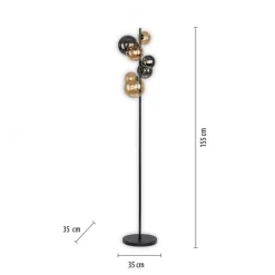 Paul Neuhaus Stehlampe Rauchgrau Bernstein Glas 155 cm G9 2100 lm* Wohnzimmerlampen|Metall Lampen