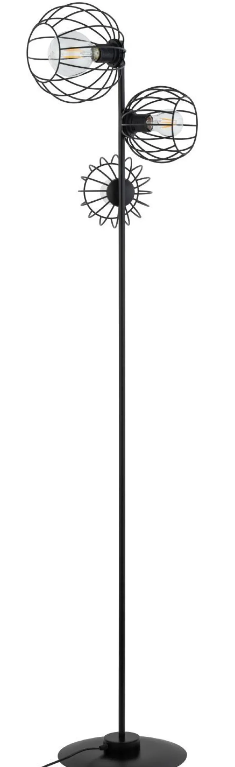 Sigma Stehlampe Schwarz E27 163 cm Metall Wohnzimmer* Kugellampen|Stehlampen