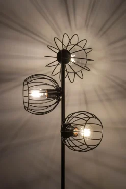 Sigma Stehlampe Schwarz E27 163 cm Metall Wohnzimmer* Kugellampen|Stehlampen