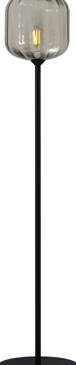 Masterlight Stehlampe Schwarz Glas Metall 163 cm für E27 ELYA
