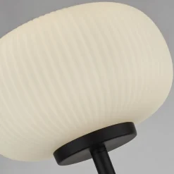 Outlet Searchlight Stehlampe Schwarz Weiß E27 160 cm Glas Metall RAMIREZ