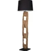 Sale Invicta Interior Stehlampe Stoff Holz 177cm hoch blendarm in Schwarz