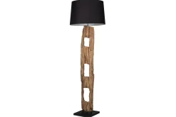 Sale Invicta Interior Stehlampe Stoff Holz 177cm hoch blendarm in Schwarz