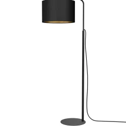 Luminex Stehlampe Stoff Metall 151 cm Wohnzimmer Schwarz Gold* Stofflampen|Moderne Lampen