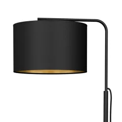 Luminex Stehlampe Stoff Metall 151 cm Wohnzimmer Schwarz Gold* Stofflampen|Moderne Lampen