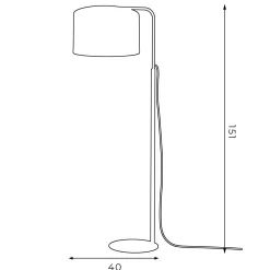Luminex Stehlampe Stoff Metall 151 cm Wohnzimmer Schwarz Gold* Stofflampen|Moderne Lampen