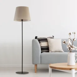 TK Lighting Stehlampe Stoff Metall 151 cm klein Modern wohnlich E27