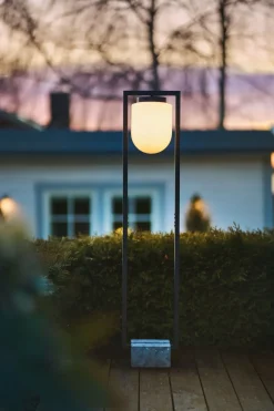 By Rydéns Stehlampe Terrasse 120 cm E27 IP44 Marmor Fuß mit Kabel* Metall Lampen|Wegeleuchten