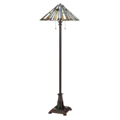 Online Elstead Stehlampe Tiffany Stil 157,8 cm hoch Zugschalter 2x E27