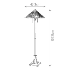 Online Elstead Stehlampe Tiffany Stil 157,8 cm hoch Zugschalter 2x E27