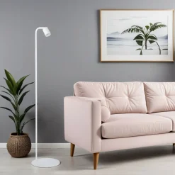 TK Lighting Stehlampe Weiß 140 cm klein Metall verstellbarer Schirm* Wohnzimmerlampen|Stehlampen