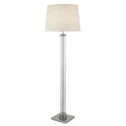 Sale Searchlight Stehleuchte 156 cm in Silber Creme E27 Stoff Glas