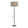 Hot TK Lighting Stehleuchte 158 cm Metall Jute Schwarz Braun E27 Modern
