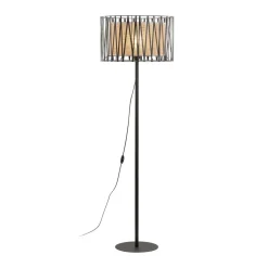 Hot TK Lighting Stehleuchte 158 cm Metall Jute Schwarz Braun E27 Modern