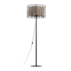 Hot TK Lighting Stehleuchte 158 cm Metall Jute Schwarz Braun E27 Modern