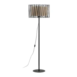 Hot TK Lighting Stehleuchte 158 cm Metall Jute Schwarz Braun E27 Modern
