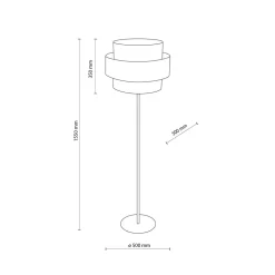 TK Lighting Stehleuchte 155 cm Schwarz Weiß Ø 50 cm Metall Stoff E27* Bürolampen|Stofflampen