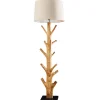 Invicta Interior Stehleuchte Beige Stoffschirm Holz 175 cm Handarbeit* Bürolampen|Designerlampen