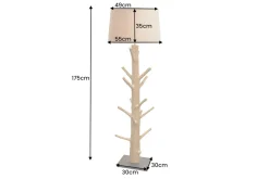 Invicta Interior Stehleuchte Beige Stoffschirm Holz 175 cm Handarbeit* Bürolampen|Designerlampen