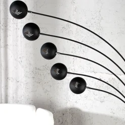 Invicta Interior Stehleuchte 205cm Retro flexibel Kugel Schwarz* Retro Lampen|Designerlampen