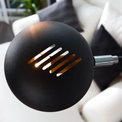 Invicta Interior Stehleuchte 205cm Retro flexibel Kugel Schwarz* Retro Lampen|Designerlampen