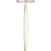 Jupiter Stehleuchte CRINE Blumen 165cm Shabby Gold Weiß* Stofflampen|Shabby Chic Lampen