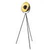 Searchlight Stehleuchte Dreibein Schwarz Gold E27 144 cm Metall* Wandleuchten|Bürolampen