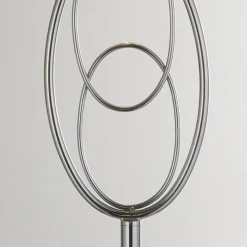 Outlet Searchlight Stehleuchte E27 Stoff Metall niedrig 151 cm Chrom Silber