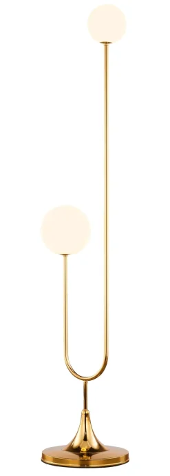 Outlet Jupiter Stehleuchte Echt-Messing Glas 136 cm in Gold Weiß G9