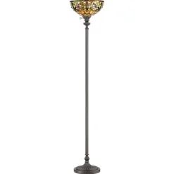 Outlet Elstead Stehleuchte FARFALLA 6 Bronze 178cm Tiffany Lampe
