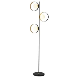 Online Searchlight Stehleuchte 3-flammig 149 cm Metall in Schwarz Gold G9