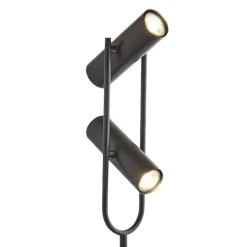 Searchlight Stehleuchte 2-flammig Schwarz GU10 150 cm Metall verstellbar* Wohnzimmerlampen|Bürolampen