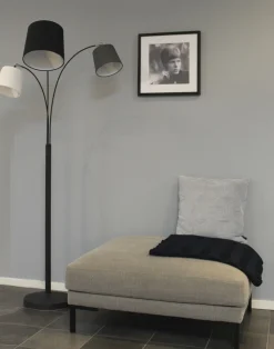 Outlet By Rydéns Stehleuchte gebogen 175 cm hoch Stoff Metall E14 verstellbar