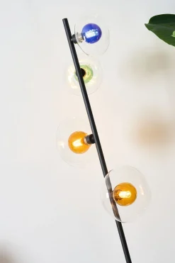 Best Eco-Light Stehleuchte Glas Grün Blau Bernstein G9 160 cm Modern