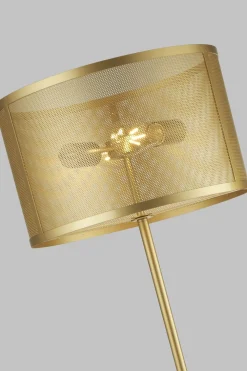 Outlet Searchlight Stehleuchte Gold 145 cm Metall Retro Design 2x E27