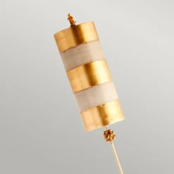 Clearance Elstead Stehleuchte groß 195,9 cm Metall Stoff E27 Modern Gold Taupe