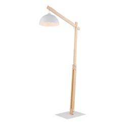TK Lighting Stehleuchte Holz Metall 180 cm verstellbar Weiß Natur* Lampen Aus Aller Welt|Holzlampen