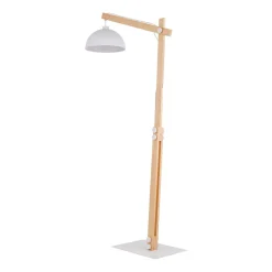 TK Lighting Stehleuchte Holz Metall 180 cm verstellbar Weiß Natur* Lampen Aus Aller Welt|Holzlampen