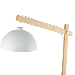 TK Lighting Stehleuchte Holz Metall 180 cm verstellbar Weiß Natur* Lampen Aus Aller Welt|Holzlampen